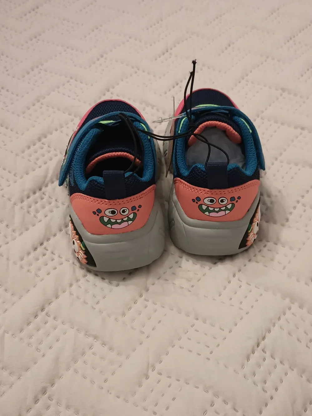 Kids Skechers Play Scene Navy, Pink & Lime Sneakers 6 Toddlers - Picture 7 of 14